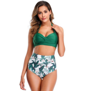 Bikini Strój Kąpielowy Wysoki Push Up Retro Xxl