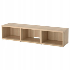 Szafka Pod Tv Besta Dąb Bejca Na Biało 180x40x38cm