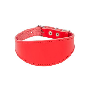 Obroża ze skóry dla psa CHARTA CLASSIC - czerwony; (30 - 34 cm)