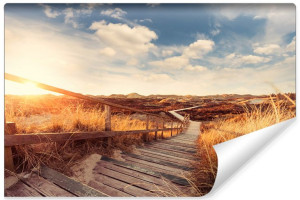 Fototapeta KRAJOBRAZ 3D do Salonu Most Góry i Zachód 360cm x 240cm