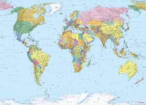 Fototapeta Komar 4-050 World Map (270 x 188 cm)