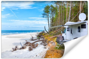 Fototapeta KRAJOBRAZ Dzika Plaża Morze Natura EFEKT 3D 315cm x 210cm