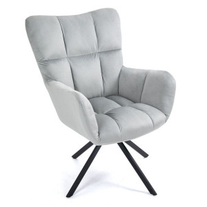 Fotel tapicerowany obrotowy CL-18030-2 jasnoszary