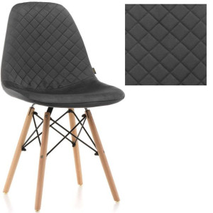 Krzesło skandynawskie tapicerowane EAMES EM01N welur popiel