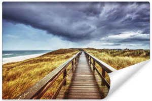 Fototapeta ŚCIENNA do Salonu 3D Morze Pejzaż Most Chmury 135cm x 90cm
