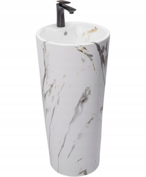 Umywalka Wolnostojąca Ceramiczna Blanka Marmur Mat