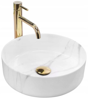 Umywalka Ceramiczna Nablatowa Rea Sami Marble