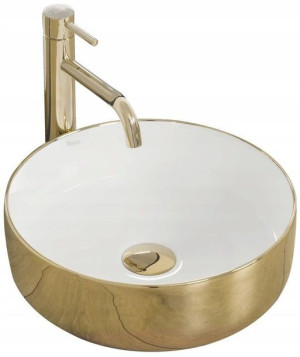 Umywalka Nablatowa Ceramiczna Sami Gold White