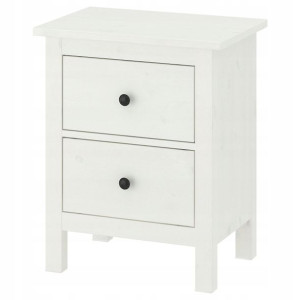 Komoda Hemnes Na Kółkach 2 Szuflady Biały 54x66 Cm