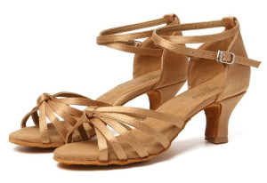 Buty Do Tańca Taneczne Latino Salsa 5cm - Nude 39