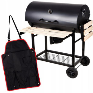 Duży Grill Węglowy Ogrodowy + Popielnik + Fartuch
