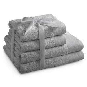 AmeliaHome Zestaw Ręczników 2*70x140 + 2*50x100 Srebrny