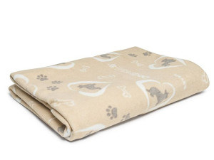 Kocyk polarowy Hevea Psie Historie 125 x 185 cm Corgi cappuccino