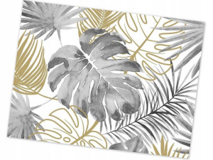 Tapeta Z Brokatem Duże Liście Monstera Filodendron Palma