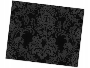 Tapeta Styl Glamour Połyskujący Ornament Z Brokatem Na Czarnym Tle