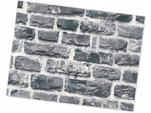 Tapeta Stary Mur Ciemnoszara Grafitowa Cegła Efekt 3d