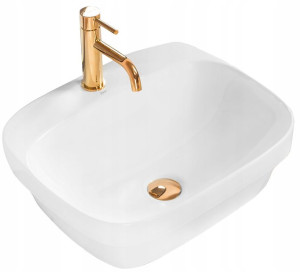 Umywalka Ceramiczna Nablatowa Marika White Biała