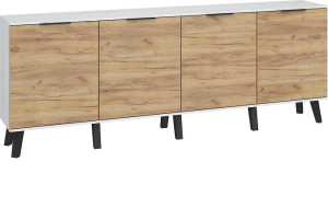 Komoda Skandi 240 - craft biały + craft złoty