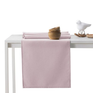 DecoKing Zestaw obrus + bieżnik bawełna PURE 115x180+35x180 Pudrowy Róż
