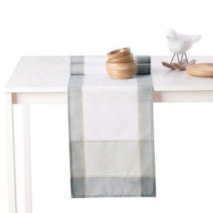 AmeliaHome  Bieżnik LAVAL 30X160 Biały + Niebieski