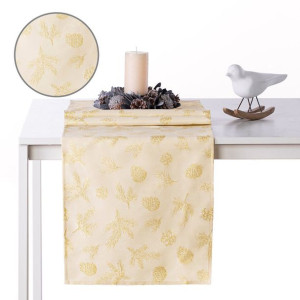 AmeliaHome Bieżnik świąteczny MAGICNIGHT 40X140 złoty