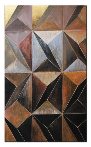 Obraz olejny ręcznie malowany 115x195cm Drewniana kompozycja
