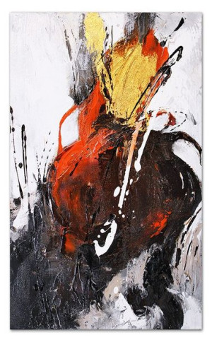 Obraz olejny ręcznie malowany 115x195cm Czerwony dynamizm