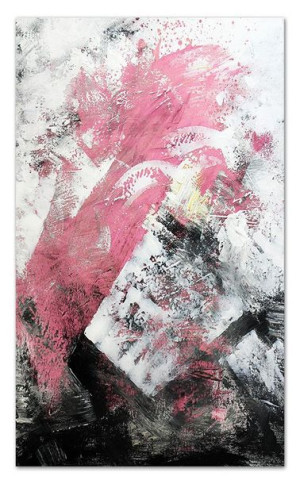 Obraz olejny ręcznie malowany 115x195cm Różowe myśli
