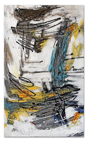 Obraz olejny ręcznie malowany 115x195cm Czarna ekspresja