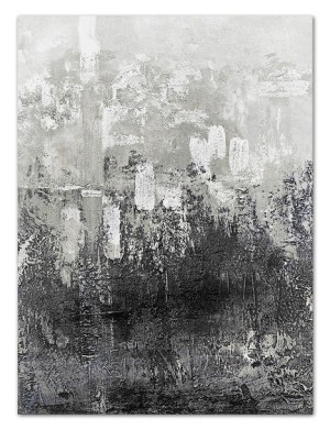 Obraz olejny ręcznie malowany 110x150cm Szarość nocy