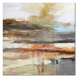 Obraz olejny ręcznie malowany 120x120cm Rdzawy deszcz
