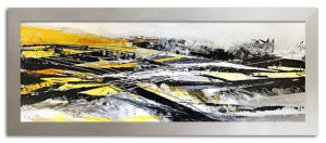 Obraz olejny ręcznie malowany 62x162cm Żółta panorama