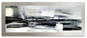 Obraz olejny ręcznie malowany 62x162cm Szara melancholia