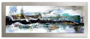 Obraz olejny ręcznie malowany 62x162cm Abstrakcja