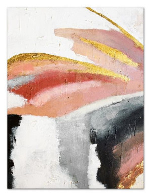 Obraz olejny ręcznie malowany 90x120cm Różowy kwiat