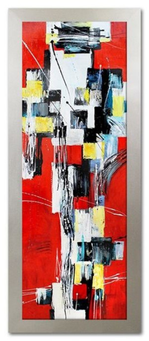 Obraz olejny ręcznie malowany 68x168cm Postać w płaszczu