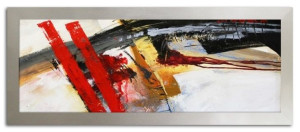 Obraz olejny ręcznie malowany 68x168cm Czerwony ptak