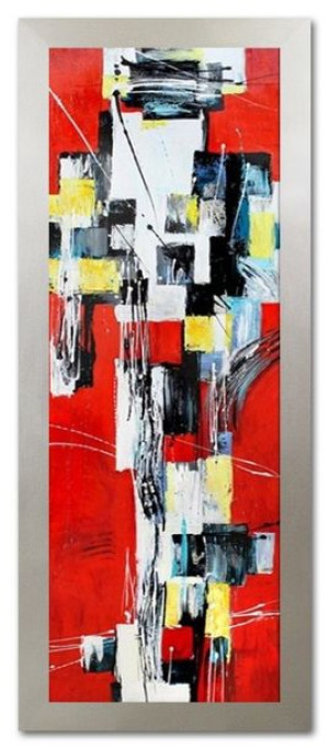 Obraz olejny ręcznie malowany 68x168cm Postać w płaszczu