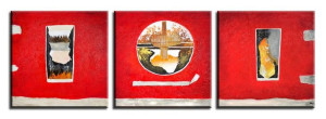 Obraz olejny ręcznie malowany 60x60cmx3 Trzy książki