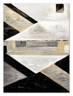 Obraz olejny ręcznie malowany 90x120cm Symetria życia szary