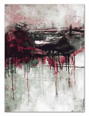 Obraz olejny ręcznie malowany 90x120cm Purpurowy rozprysk