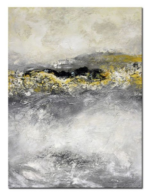 Obraz olejny ręcznie malowany 90x120cm Żółte prześwity