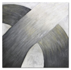 Obraz olejny ręcznie malowany 100x100cm Metalowy zakręt
