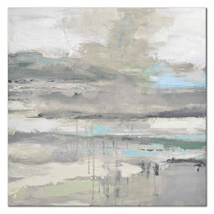 Obraz olejny ręcznie malowany 100x100cm Deszczowe chmury