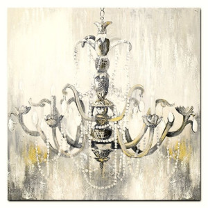 Obraz olejny ręcznie malowany 90x90cm Żyrandol