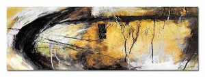 Obraz olejny ręcznie malowany 50x150cm Czarny łuk