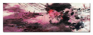 Obraz olejny ręcznie malowany 50x150cm korrida fiolet