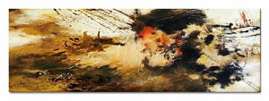 Obraz olejny ręcznie malowany 50x150cm Korrida brąz