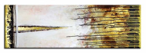 Obraz olejny ręcznie malowany 50x150cm Złoty szpic