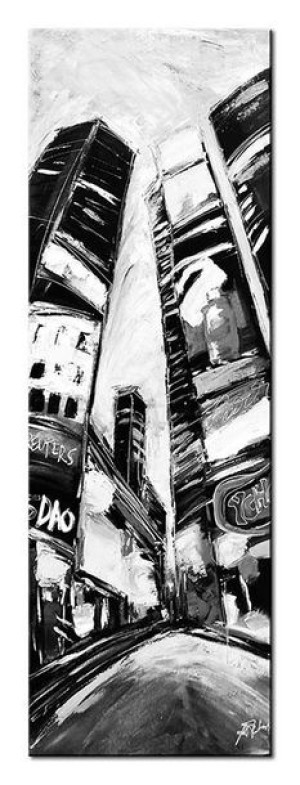 Obraz olejny ręcznie malowany 50x150cm Wysokie wieżowce